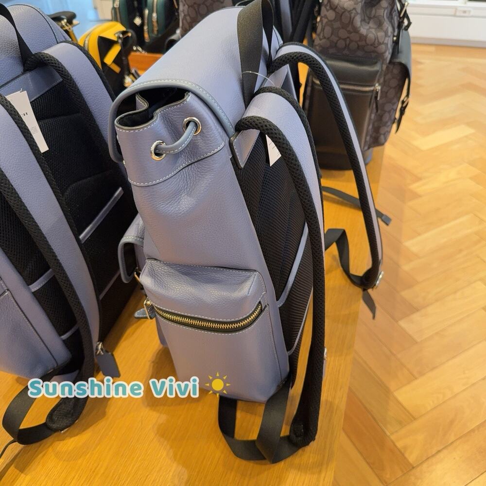 NWT Coach MEN Sprint Backpack Colorblock Signature Canvas CBI11 Light Denim - Picture 7 of 10